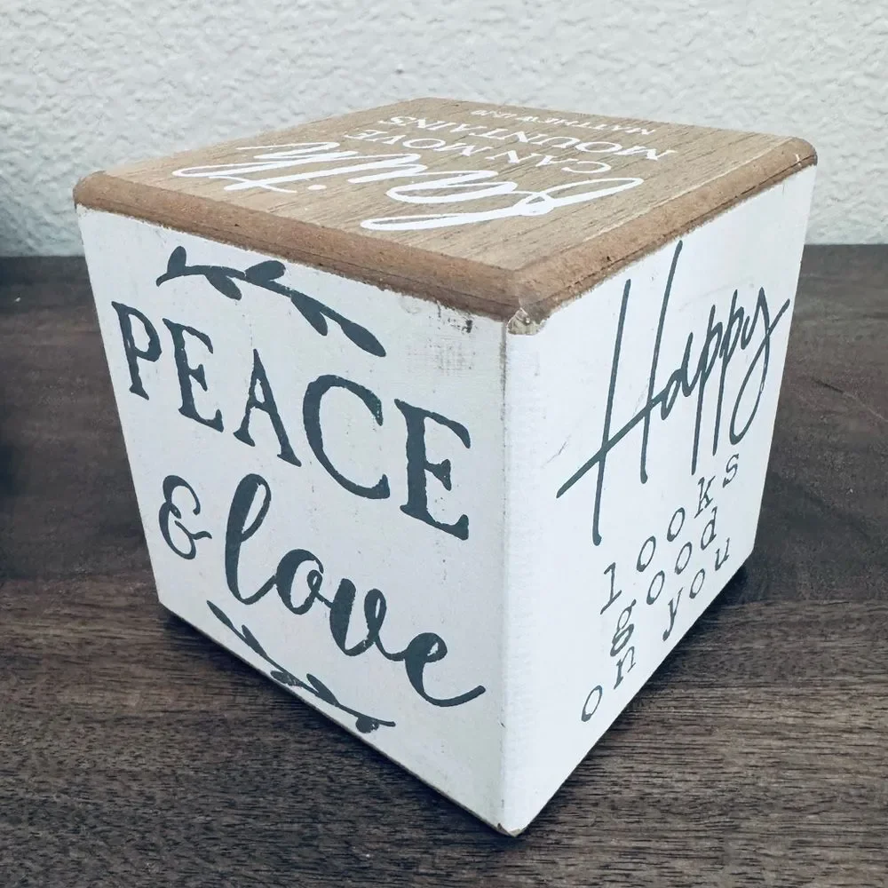Bible Verse Inspired Solid Wood Cube Decor
